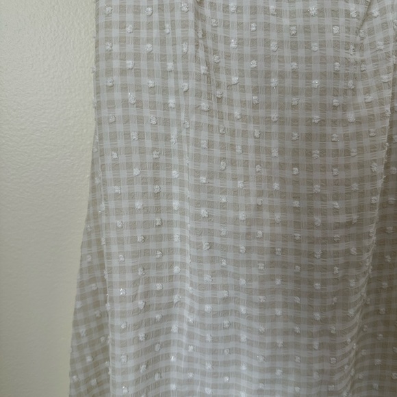 Lulu’s Sunkissed Style White & Beige Gingham Midi Dress - Picture 4 of 8